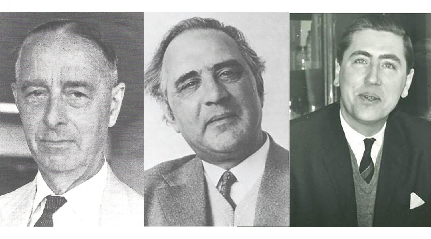 Portretfotos (zwart-wit) Dr. Gregorius (Gorus) van Oordt, Prof. dr. Jan de Wilde, Prof. dr. Jan Lever